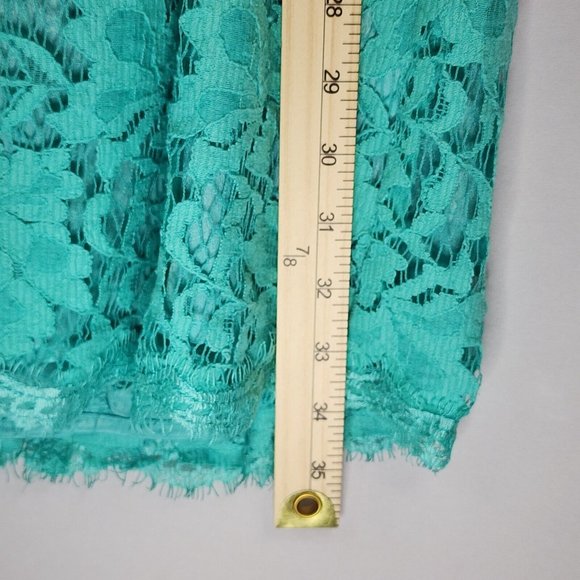 Pink Lily Dress Womens Large Turquoise Floral Lace Casual Backless Knee Length - Picture 5 of 13